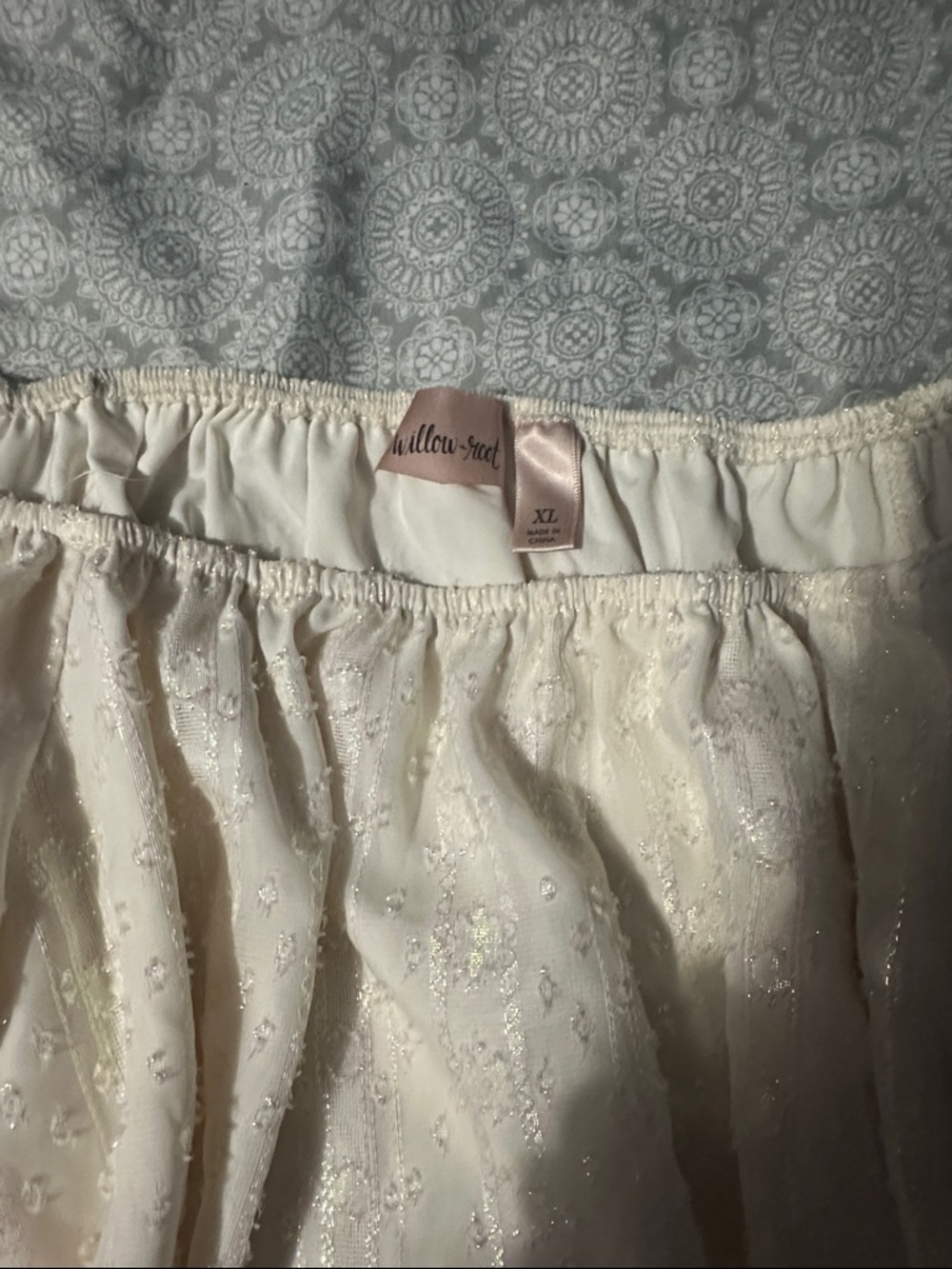 Cream Embroidered Midi Shirt